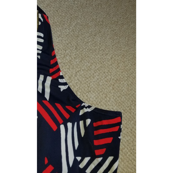 Womens Swim Suit-D&CO-blue/red geometric tankini top handkerchief multiway-22W - Picture 4 of 8